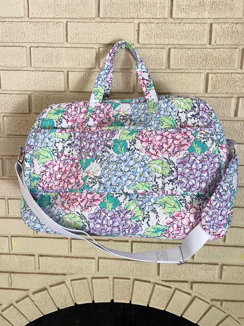 Vera Bradley Quilted Travel Bag in Pastel Floral Hydrangea